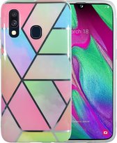 Samsung Galaxy A40 Marmer Case | Back Cover | TPU Telefoonhoesje