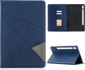 Samsung Galaxy Tab S7 T870 Geometrisch Patroon Kaartsleuven Blauw Book Case Cover Hoesje Lederen PU GTBL