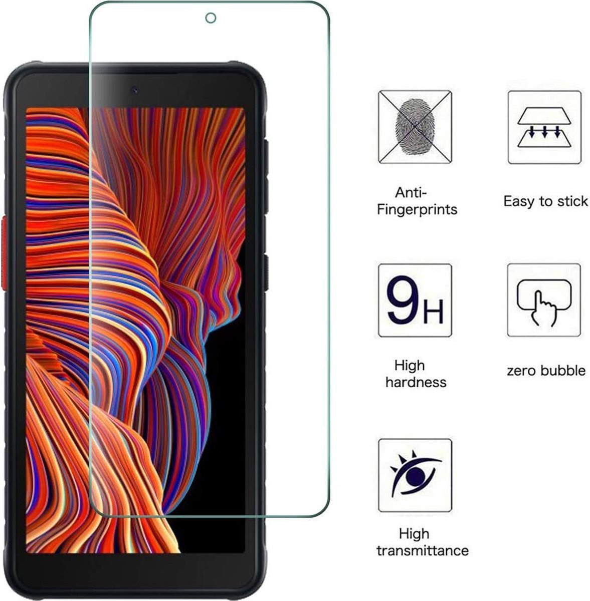 Screenprotector geschikt voor Samsung Galaxy Xcover 5 Screenprotector 2X - Tempered Glass - Anti Shock Xcover 5 screen protector - 2PACK voordeelpack - EPICMOBILE