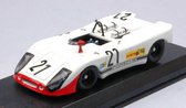 De 1:43 Diecast Modelauto van de Porsche 908/2 Flunder Spider #21 van Hockenheim in 1970. De bestuurder was Niki Lauda. De fabrikant van het schaalmodel is Best-Model. Dit model is alleen online verkrijgbaar