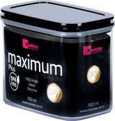 Maximum - Vershoudbakje zwart 1100ml met dichte deksel - Organizer in verschillende maten - Opbergdozen kunststof stapelbaar - Vershoudbakjes luchtdicht