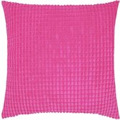 Kussenhoes Zachte Bolletjes - Felroze - Kussenhoes - 45x45 cm - Sierkussen - Polyester - Ribfluweel