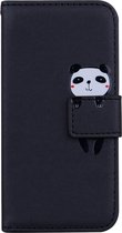 GSMNed - Leren telefoonhoes zwart - Luxe iPhone 11 hoes - iPhone hoes met print - pasjeshouder - portemonnee - zwart