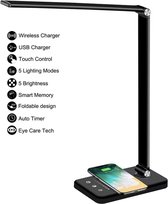 Verstelbare Led Bureaulamp-Draadloos opladen en met USB-Oplaadpoort -500 Lum