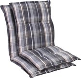 blumfeldt Prato Set van 2 tuinkussen - stoelkussen - zitkussen - lage rug tuinstoel - 50 x 100 x 8cm - UV-bestendig polyester