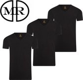 Mario Russo T-shirt heren basic 3-pack - Zwart - M - Lycra - Katoen - V-hals