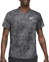 Nike Court Dri-FIT Victory Printed  Sportshirt - Maat L  - Mannen - zwart/wit