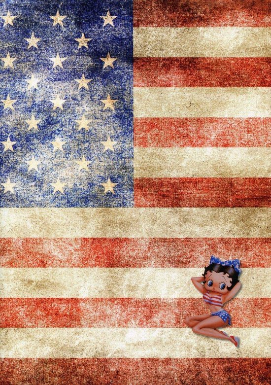Betty Boop USA schriften A4 - ruit 10 mm - 2 stuks