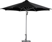 INOWA Lounge Parasol - Ø 350 cm - Zwart - Rond - Alu frame - Polyester doek - Inclusief beschermhoes - Inclusief zwarte parasolvoet 45 kg staal