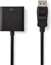 Nedis VGA-Kabel | DisplayPort Male | VGA Female 15p | Vernikkeld | Maximale resolutie: 1080p | 0.20 m | Rond | PVC | Zwart | Polybag