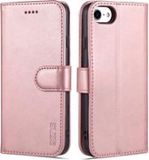 AZNS Skin Feel Calf Texture Horizontal Flip Leather Case met kaartsleuven & houder & portemonnee voor iPhone 6 (rosé goud)