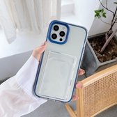 Volledige dekking 360 doorzichtige pc + TPU schokbestendige beschermhoes met kaartsleuf voor iPhone 12 mini (blauw)