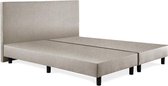 Beddenleeuw Boxspring Bed Zonder Matras - 140x220 - Incl. Hoofdbord - Ecru Stof