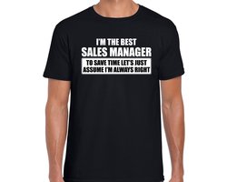 The best sales manager cadeau t-shirt zwart voor heren - Verjaardag/feest kado shirt / outfit L