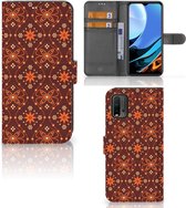 Telefoonhoesje Xiaomi Redmi 9T | Poco M3 Wallet Book Case Batik Brown
