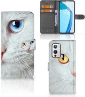 GSM Hoesje OnePlus 9 Bookcover Case Witte Kat