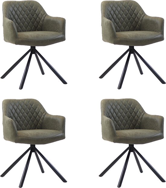 Mendler Ensemble 4 pièces chaise de salle à manger Littau textile imitation suède pieds clairs brun au meilleur prix sur