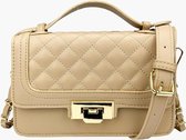 Fashionfanatics® Ocre Crossbodytas Khaki Ruitjes - Draaisluiting - Dames