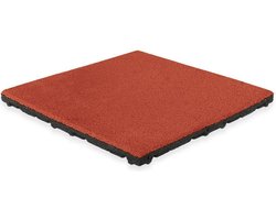 Rubber tegel met EPDM toplaag - 50 x 50 cm - 45 mm - Rood (RAL 3016)