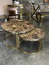 Slide Table - Gold Marble Brown