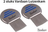 2 stuks Vardaan Luizenkam - Luizen & Neten Kam - Luizen & Neten Verwijderaar - RVS - Duurzaam - Comfortabel Grip - 2 stuks