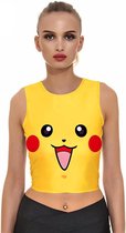 Pikachu top Pokemon - maat L - crop topje lycra stretch geel