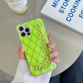 Aurora Rhomboid TPU Schokbestendig Polsarmband Chain Case Voor iPhone 12 mini (Groen)