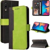 Voor Samsung Galaxy A20/A30 Zakelijke Stiksels-Kleur Horizontale Flip PU Lederen Case met Houder & Kaartsleuven & Fotolijst (Groen)