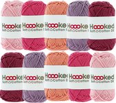Hoooked Soft Cotton DK kleurenbundel Roze10 x 50 gr. / 85 m.