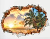 Autocollant mural | 3D | vinyle | pièce |palmiers| plage| la nature| des vacances | 13 sur 20 | 2.12