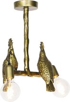 QAZQA papegoje - Landelijke Plafondlamp - 1 lichts - L 370 mm - Goud/messing - Woonkamer | Slaapkamer | Keuken