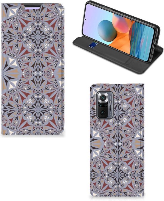 Flip Cover Xiaomi Redmi Note 10 Pro Smart Cover Flower Tiles