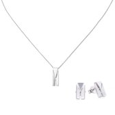 Orphelia  SET-5681 - Ketting(en) met oorbel(len) - Zilver 925 - Diamant - 45 cm