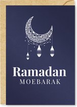 Islamitische Wenskaart: Ramadan Moebarak Paars