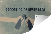 Décoration de jardin Proverbes - Bravo au meilleur papa - Vaderdag - Citations - 60x40 cm - Affiche de jardin - Toile de jardin - Affiche d'extérieur.