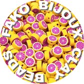 Fako Bijoux® - Klei Kralen Grapefruit - Figuurkralen - Polymeer Kralen - Kleikralen - 10mm - 100 Stuks
