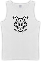 Witte Tanktop sportshirt met Zwarte “ Loki Logo “ Print Size XXL