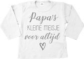 Shirt meisje-papa's kleine meisje voor altijd-wit-zilver-Maat 74