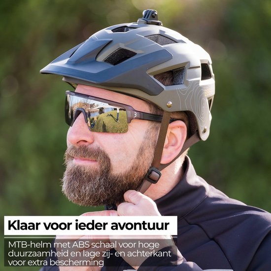 BBB Cycling MTB Helm Nanga - Met Bevestiging voor Camera of Verlichting - Wasbare Padding - Fietshelm Volwassenen: Heren & Dames - Mat Olijf Groen - M - BHE-54 van BBB Cycling — afbeelding 2