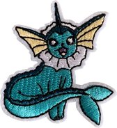 Pokemon - Vaporeon - Stofembleem - strijkapplicatie blauw - zee