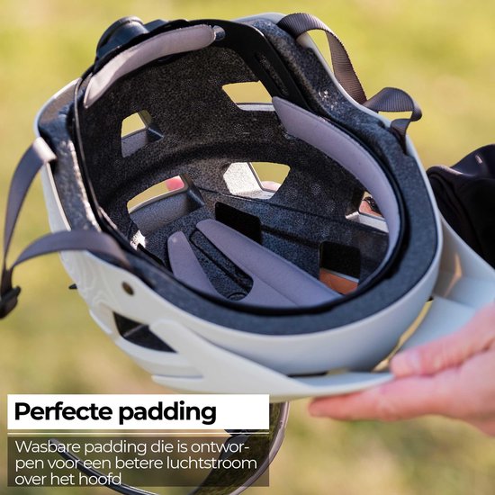BBB Cycling MTB Helm Nanga - Met Bevestiging voor Camera of Verlichting - Wasbare Padding - Fietshelm Volwassenen: Heren & Dames - Mat Grijs/Wit - M - BHE-54 van BBB Cycling — afbeelding 4