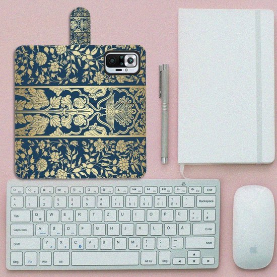 Portefeuille Livre Xiaomi Redmi Note 10 Pro Coque Téléphone Fleurs D'Or
