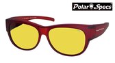 Polar Specs® Overzet Nachtbril PS5097 – Mat Burgundy Red Satin  – Polarized Nightdriving – Medium – Unisex
