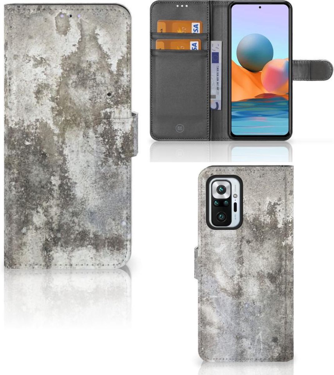 Xiaomi Redmi Note 10 Pro Bookcase Beton Print