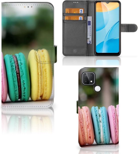 Coque Téléphone OPPO A15 PU Premium Housse pour Macarons