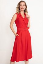 La Pèra Rode Blouse jurk Vrouwen zomerjurk rood met riem Dames - Maat S