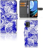 Book Style Case Xiaomi Redmi 9T | Poco M3 Smartphone Hoesje Angel Skull Blue