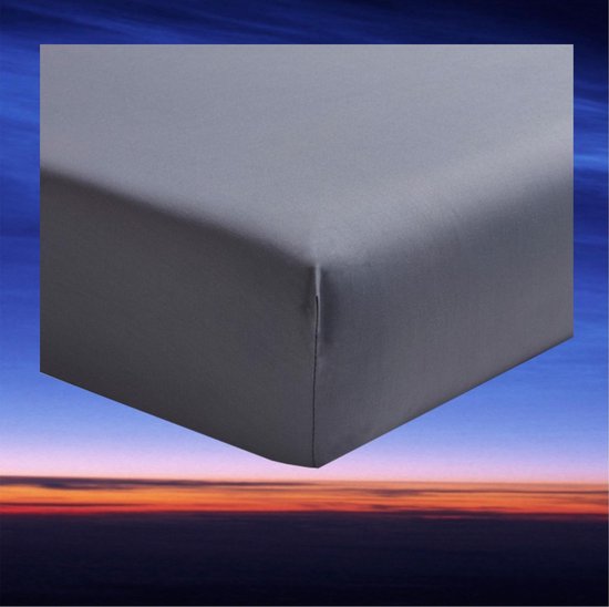 Amago - Hoeslaken, 50 cm Diepe, 100% Katoen, 200 x 200 cm - Antraciet Amago - Hoeslaken, 50 cm Diepe, 100% Katoen, 200 x 200 cm - Antraciet