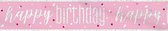 Happy Birthday Banner Roze 2,74m