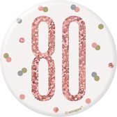 Button 80 Jaar Rosé Goud 8cm